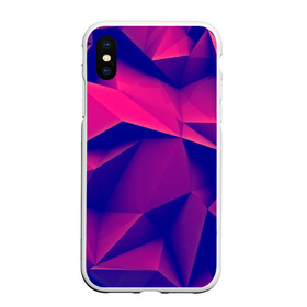 Чехол для iPhone XS Max матовый с принтом Violet polygon в Тюмени, Силикон | Область печати: задняя сторона чехла, без боковых панелей | 3d | abstraction | абстракция | геометрия | грани | линии | полигоны | розовый | сочетания | текстура | треугольники | фиолетовый