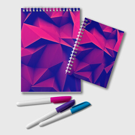 Блокнот с принтом Violet polygon в Тюмени, 100% бумага | 48 листов, плотность листов — 60 г/м2, плотность картонной обложки — 250 г/м2. Листы скреплены удобной пружинной спиралью. Цвет линий — светло-серый
 | 3d | abstraction | абстракция | геометрия | грани | линии | полигоны | розовый | сочетания | текстура | треугольники | фиолетовый