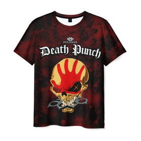 Мужская футболка 3D с принтом Five Finger Death Punch 4 в Тюмени, 100% полиэфир | прямой крой, круглый вырез горловины, длина до линии бедер | 5fdp | ffdp | five finger death punch