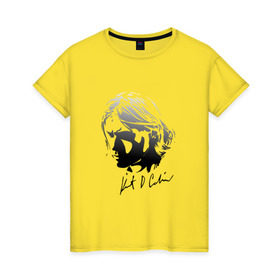 Женская футболка хлопок с принтом Курт Кобейн автограф в Тюмени, 100% хлопок | прямой крой, круглый вырез горловины, длина до линии бедер, слегка спущенное плечо |  kurt cobain |  nirvana |  курт кобейн | нирвана
