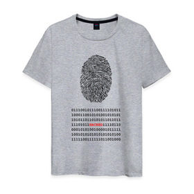 Мужская футболка хлопок с принтом Hacked в Тюмени, 100% хлопок | прямой крой, круглый вырез горловины, длина до линии бедер, слегка спущенное плечо. | code | developer | hacker | взлом | кодер | отпечаток | прогер | программирование | хакер
