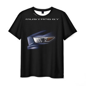 Мужская футболка 3D с принтом Ford Mustang GT 2 в Тюмени, 100% полиэфир | прямой крой, круглый вырез горловины, длина до линии бедер | Тематика изображения на принте: cobra | ford | gt | mustang | shelby