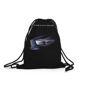 Рюкзак-мешок 3D с принтом Ford Mustang GT 2 в Тюмени, 100% полиэстер | плотность ткани — 200 г/м2, размер — 35 х 45 см; лямки — толстые шнурки, застежка на шнуровке, без карманов и подкладки | Тематика изображения на принте: cobra | ford | gt | mustang | shelby