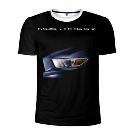 Мужская футболка 3D спортивная с принтом Ford Mustang GT 2 в Тюмени, 100% полиэстер с улучшенными характеристиками | приталенный силуэт, круглая горловина, широкие плечи, сужается к линии бедра | cobra | ford | gt | mustang | shelby