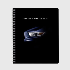 Тетрадь с принтом Ford Mustang GT 2 в Тюмени, 100% бумага | 48 листов, плотность листов — 60 г/м2, плотность картонной обложки — 250 г/м2. Листы скреплены сбоку удобной пружинной спиралью. Уголки страниц и обложки скругленные. Цвет линий — светло-серый
 | Тематика изображения на принте: cobra | ford | gt | mustang | shelby
