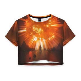 Женская футболка 3D укороченная с принтом Imagine Dragons в Тюмени, 100% полиэстер | круглая горловина, длина футболки до линии талии, рукава с отворотами | rock | имэджн драгонз | рок
