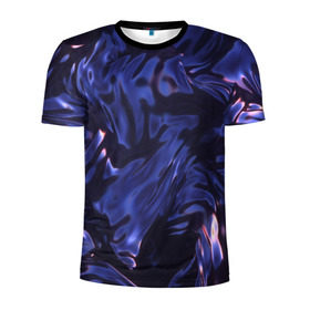 Мужская футболка 3D спортивная с принтом Нефть в Тюмени, 100% полиэстер с улучшенными характеристиками | приталенный силуэт, круглая горловина, широкие плечи, сужается к линии бедра | абстракция | жидкость | жижа | нефть | смола | текстура | черная
