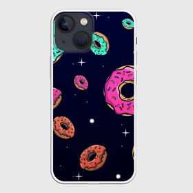 Чехол для iPhone 13 mini с принтом Black Milk Космические Пончики в Тюмени,  |  | Тематика изображения на принте: black milk | donut | donuts | space | the simpsons | trend | глазурь | дизайн | еда | звезда | звёзды | космос | мода | пончик | симпсоны | симсоны | сладкий | стиль | тренд | узор