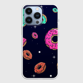 Чехол для iPhone 13 Pro с принтом Black Milk Космические Пончики в Тюмени,  |  | Тематика изображения на принте: black milk | donut | donuts | space | the simpsons | trend | глазурь | дизайн | еда | звезда | звёзды | космос | мода | пончик | симпсоны | симсоны | сладкий | стиль | тренд | узор