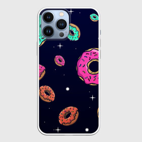 Чехол для iPhone 13 Pro Max с принтом Black Milk Космические Пончики в Тюмени,  |  | Тематика изображения на принте: black milk | donut | donuts | space | the simpsons | trend | глазурь | дизайн | еда | звезда | звёзды | космос | мода | пончик | симпсоны | симсоны | сладкий | стиль | тренд | узор