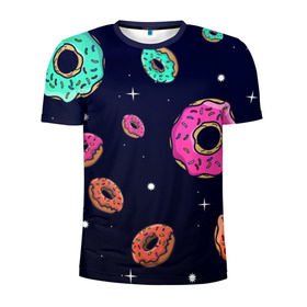 Мужская футболка 3D спортивная с принтом Black Milk Космические Пончики в Тюмени, 100% полиэстер с улучшенными характеристиками | приталенный силуэт, круглая горловина, широкие плечи, сужается к линии бедра | black milk | donut | donuts | space | the simpsons | trend | глазурь | дизайн | еда | звезда | звёзды | космос | мода | пончик | симпсоны | симсоны | сладкий | стиль | тренд | узор
