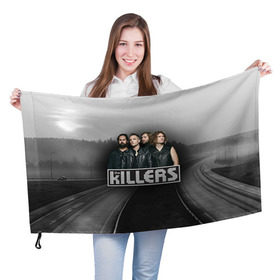 Флаг 3D с принтом The Killers 9 в Тюмени, 100% полиэстер | плотность ткани — 95 г/м2, размер — 67 х 109 см. Принт наносится с одной стороны | the killers