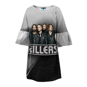 Детское платье 3D с принтом The Killers 9 в Тюмени, 100% полиэстер | прямой силуэт, чуть расширенный к низу. Круглая горловина, на рукавах — воланы | the killers