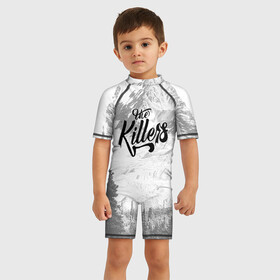 Детский купальный костюм 3D с принтом The Killers 5 в Тюмени, Полиэстер 85%, Спандекс 15% | застежка на молнии на спине | the killers