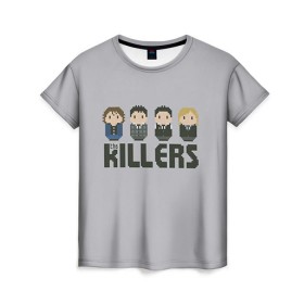 Женская футболка 3D с принтом The Killers 3 в Тюмени, 100% полиэфир ( синтетическое хлопкоподобное полотно) | прямой крой, круглый вырез горловины, длина до линии бедер | Тематика изображения на принте: the killers