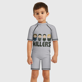 Детский купальный костюм 3D с принтом The Killers 3 в Тюмени, Полиэстер 85%, Спандекс 15% | застежка на молнии на спине | the killers