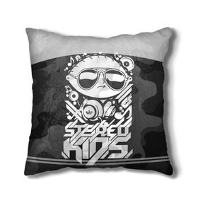 Подушка 3D с принтом Black Milk Stereo Kids в Тюмени, наволочка – 100% полиэстер, наполнитель – холлофайбер (легкий наполнитель, не вызывает аллергию). | состоит из подушки и наволочки. Наволочка на молнии, легко снимается для стирки | black milk | dj | kids | stereo | дети | дизайн | камуфляж | малыш | мода | наушники | ноты | очки | ребёнок | стерео | стиль