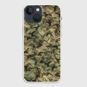 Чехол для iPhone 13 mini с принтом Охотничий камуфляж с утками в Тюмени,  |  | гусиная | гусь | дичь | лес | милитари | охота | охотник | паттерн | птицы | текстура | утиная | утка | хаки