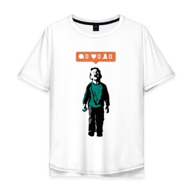 Мужская футболка хлопок Oversize с принтом ИГНОР в Тюмени, 100% хлопок | свободный крой, круглый ворот, “спинка” длиннее передней части | Тематика изображения на принте: арт | бэнкси | граффити | поп арт | стрит арт