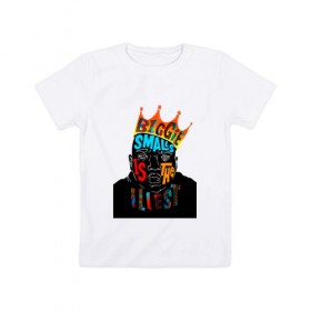Детская футболка хлопок с принтом Biggie Smalls в Тюмени, 100% хлопок | круглый вырез горловины, полуприлегающий силуэт, длина до линии бедер | biggie | biggie smalls | hip hop | notorious b.i.g. | rap | бигги | рэп | хип хоп