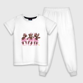 Детская пижама хлопок с принтом Балерины в Тюмени, 100% хлопок |  брюки и футболка прямого кроя, без карманов, на брюках мягкая резинка на поясе и по низу штанин
 | акварель | игрушка | медведь | пачка | плюшевый | пуанты | рисунок | розовый | сердце | теди