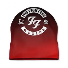 Шапка 3D с принтом Foo Fighters 3 в Тюмени, 100% полиэстер | универсальный размер, печать по всей поверхности изделия | foo fighters | дэйв грол | фу файтерс