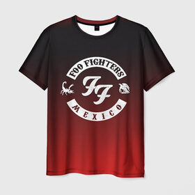 Мужская футболка 3D с принтом Foo Fighters 3 в Тюмени, 100% полиэфир | прямой крой, круглый вырез горловины, длина до линии бедер | foo fighters | дэйв грол | фу файтерс