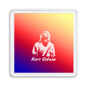 Магнит 55*55 с принтом Kurt Cobain в Тюмени, Пластик | Размер: 65*65 мм; Размер печати: 55*55 мм | nirvana |  курт кобейн | нирвана | рок
