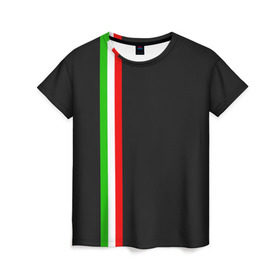 Женская футболка 3D с принтом Black Milk Italiano в Тюмени, 100% полиэфир ( синтетическое хлопкоподобное полотно) | прямой крой, круглый вырез горловины, длина до линии бедер | Тематика изображения на принте: flag | italian | италия | итальянский | страна | страны | триколор | флаг