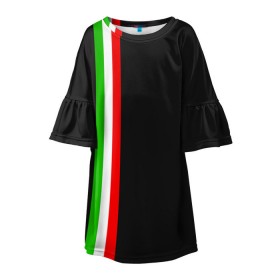 Детское платье 3D с принтом Black Milk Italiano в Тюмени, 100% полиэстер | прямой силуэт, чуть расширенный к низу. Круглая горловина, на рукавах — воланы | Тематика изображения на принте: flag | italian | италия | итальянский | страна | страны | триколор | флаг