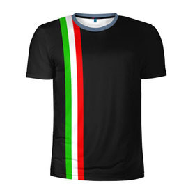 Мужская футболка 3D спортивная с принтом Black Milk Italiano в Тюмени, 100% полиэстер с улучшенными характеристиками | приталенный силуэт, круглая горловина, широкие плечи, сужается к линии бедра | Тематика изображения на принте: flag | italian | италия | итальянский | страна | страны | триколор | флаг