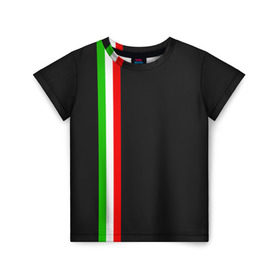 Детская футболка 3D с принтом Black Milk Italiano в Тюмени, 100% гипоаллергенный полиэфир | прямой крой, круглый вырез горловины, длина до линии бедер, чуть спущенное плечо, ткань немного тянется | flag | italian | италия | итальянский | страна | страны | триколор | флаг