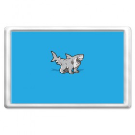 Магнит 45*70 с принтом Акула мутант 5 в Тюмени, Пластик | Размер: 78*52 мм; Размер печати: 70*45 | акула | детям | лапы | мутант | рисунок