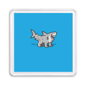 Магнит 55*55 с принтом Акула мутант 5 в Тюмени, Пластик | Размер: 65*65 мм; Размер печати: 55*55 мм | акула | детям | лапы | мутант | рисунок