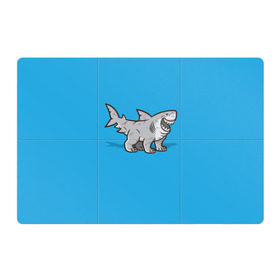Магнитный плакат 3Х2 с принтом Акула мутант 5 в Тюмени, Полимерный материал с магнитным слоем | 6 деталей размером 9*9 см | акула | детям | лапы | мутант | рисунок