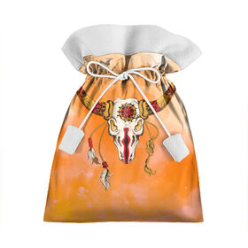 Подарочный 3D мешок с принтом этника в Тюмени, 100% полиэстер | Размер: 29*39 см | Тематика изображения на принте: индейцы | ловец снов | орнамент | перья | пустыня | рога | тотем | узоры | череп | этно