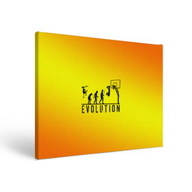 Холст прямоугольный с принтом Эволюция баскетбола в Тюмени, 100% ПВХ |  | Тематика изображения на принте: basketball | evolution | желтый | обезьяна человек | оранжевый | эволюция