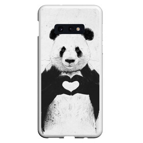 Чехол для Samsung S10E с принтом Panda heart в Тюмени, Силикон | Область печати: задняя сторона чехла, без боковых панелей | heart | panda | арт | клевый | красивый | панда | рисунок | сердце