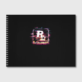 Альбом для рисования с принтом Rockstar Noise в Тюмени, 100% бумага
 | матовая бумага, плотность 200 мг. | auto | dead | grand | gta | red | redemption | theft | гта | рокстар