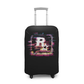 Чехол для чемодана 3D с принтом Rockstar Noise в Тюмени, 86% полиэфир, 14% спандекс | двустороннее нанесение принта, прорези для ручек и колес | auto | dead | grand | gta | red | redemption | theft | гта | рокстар