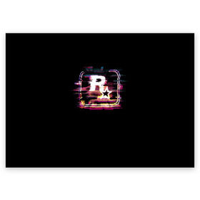 Поздравительная открытка с принтом Rockstar Noise в Тюмени, 100% бумага | плотность бумаги 280 г/м2, матовая, на обратной стороне линовка и место для марки
 | Тематика изображения на принте: auto | dead | grand | gta | red | redemption | theft | гта | рокстар