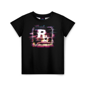 Детская футболка 3D с принтом Rockstar Noise в Тюмени, 100% гипоаллергенный полиэфир | прямой крой, круглый вырез горловины, длина до линии бедер, чуть спущенное плечо, ткань немного тянется | auto | dead | grand | gta | red | redemption | theft | гта | рокстар