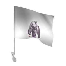 Флаг для автомобиля с принтом Медведь наступил на лего в Тюмени, 100% полиэстер | Размер: 30*21 см | зверь | косолапый | лего | медведь | мишка | рев