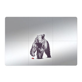 Магнитный плакат 3Х2 с принтом Медведь наступил на лего в Тюмени, Полимерный материал с магнитным слоем | 6 деталей размером 9*9 см | Тематика изображения на принте: зверь | косолапый | лего | медведь | мишка | рев