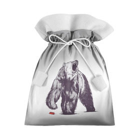 Подарочный 3D мешок с принтом Медведь наступил на лего в Тюмени, 100% полиэстер | Размер: 29*39 см | Тематика изображения на принте: зверь | косолапый | лего | медведь | мишка | рев