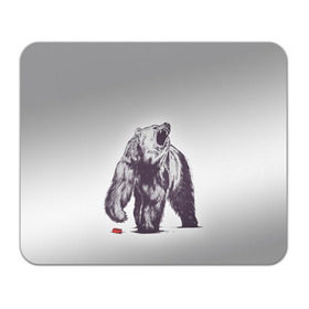Коврик прямоугольный с принтом Медведь наступил на лего в Тюмени, натуральный каучук | размер 230 х 185 мм; запечатка лицевой стороны | зверь | косолапый | лего | медведь | мишка | рев