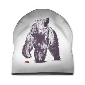 Шапка 3D с принтом Медведь наступил на лего в Тюмени, 100% полиэстер | универсальный размер, печать по всей поверхности изделия | зверь | косолапый | лего | медведь | мишка | рев