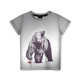 Детская футболка 3D с принтом Медведь наступил на лего в Тюмени, 100% гипоаллергенный полиэфир | прямой крой, круглый вырез горловины, длина до линии бедер, чуть спущенное плечо, ткань немного тянется | зверь | косолапый | лего | медведь | мишка | рев