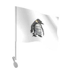 Флаг для автомобиля с принтом Пингвинопитек в Тюмени, 100% полиэстер | Размер: 30*21 см | лженаука | пингвин