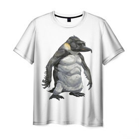 Мужская футболка 3D с принтом Пингвинопитек в Тюмени, 100% полиэфир | прямой крой, круглый вырез горловины, длина до линии бедер | Тематика изображения на принте: лженаука | пингвин